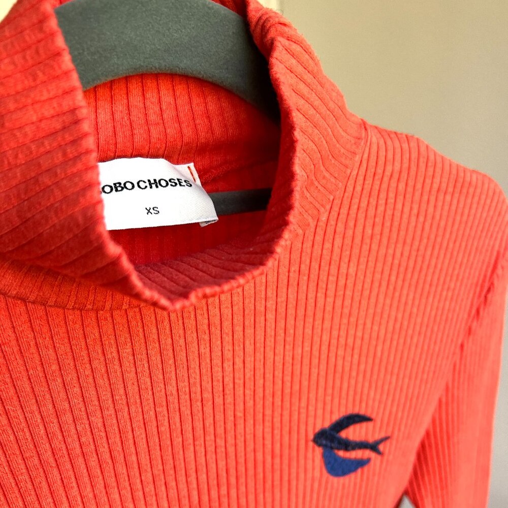 Bobo Choses Adult Ribbed Turtleneck - Coral